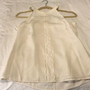 Trina Turk Cream sleeveless blouse
